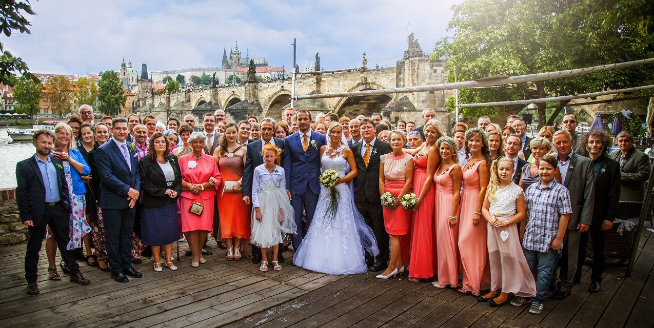 Lavka Wedding terrace Charles Bridge Prague castle